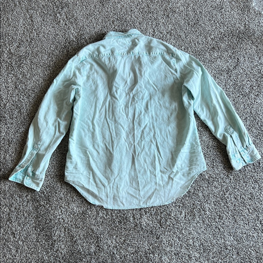 FRANK & EILEEN | Eileen Woven Button Up in Sea Foam Mineral Wash - Picture 5 of 5